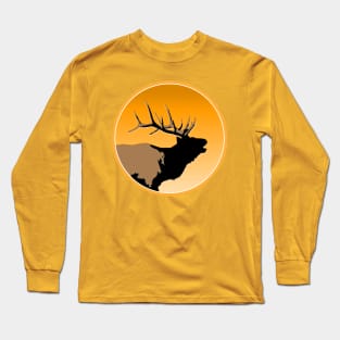 Bugling Elk at Sunset Long Sleeve T-Shirt